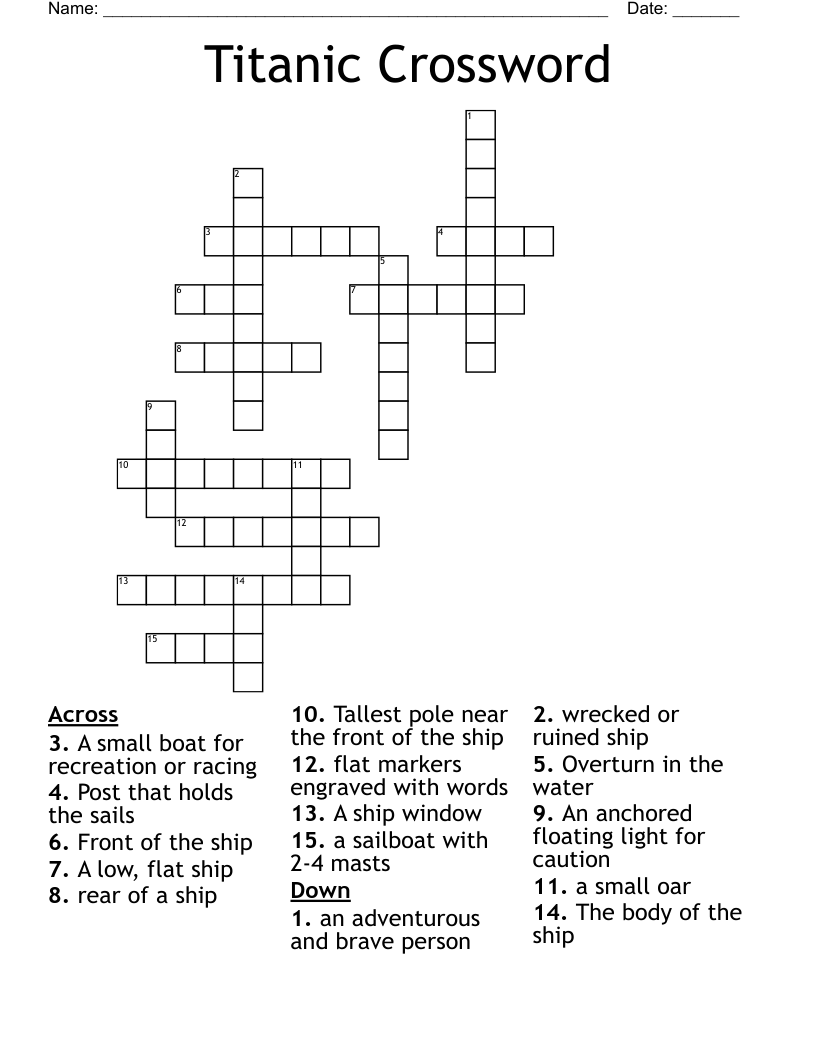 Titanic Crossword