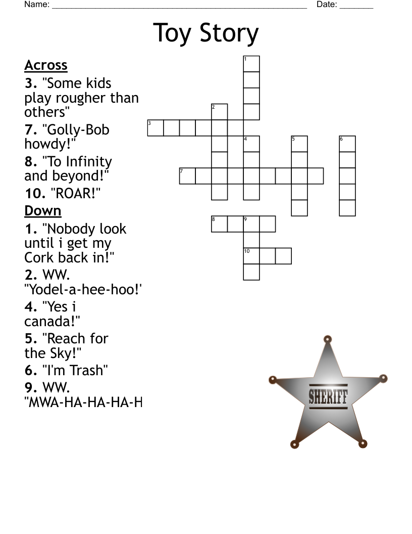 Toy Story Crossword