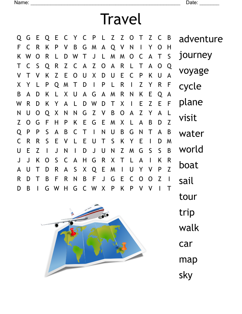 Travel Word Search