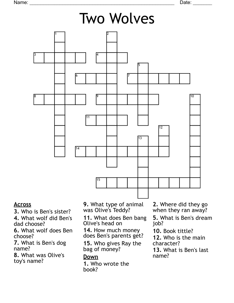 Two Wolves Crossword