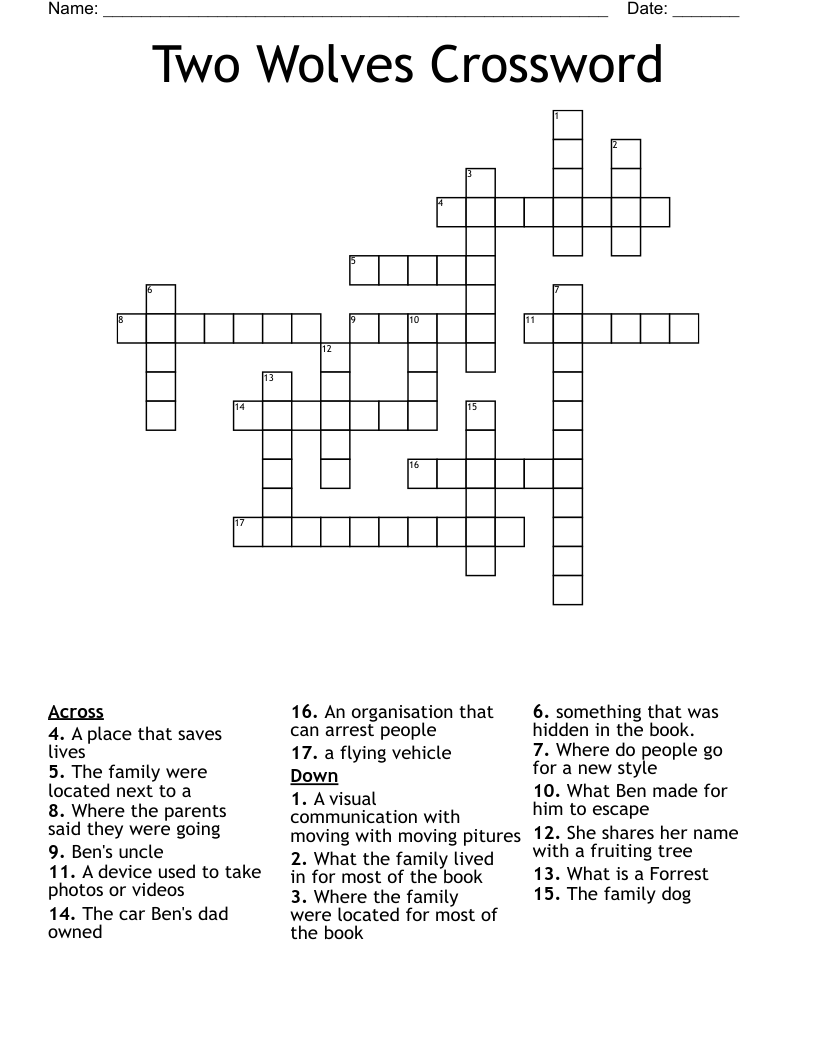 Two Wolves Crossword