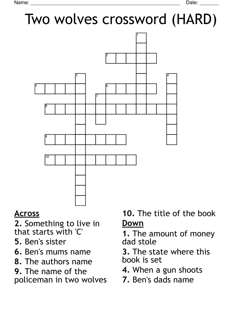 Two wolves crossword (HARD)