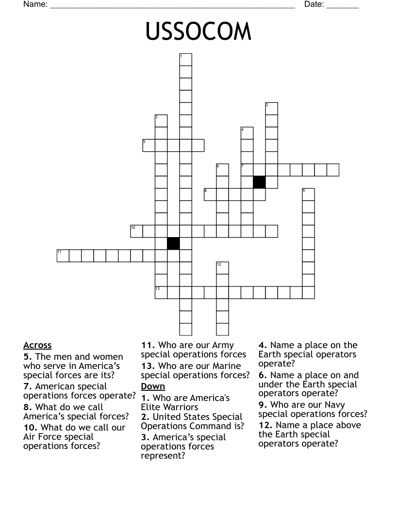 USSOCOM  Crossword