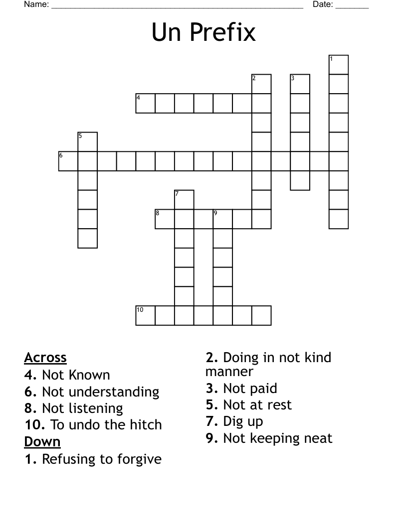 Un Prefix  Crossword