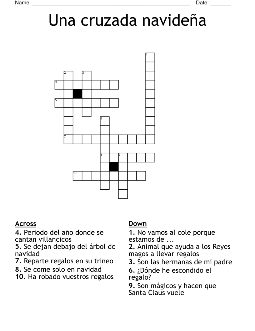 Una cruzada navideña Crossword