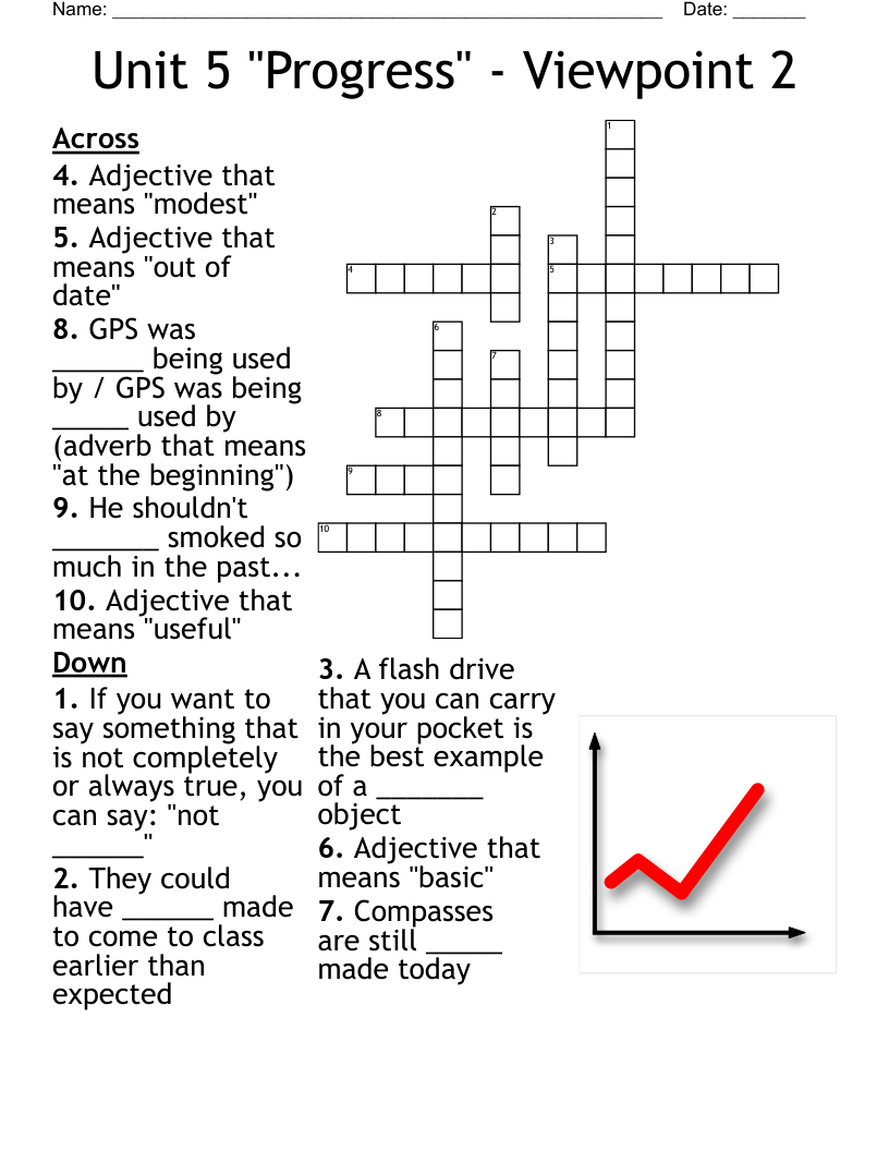 Unit 5 "Progress" - Viewpoint 2 Crossword