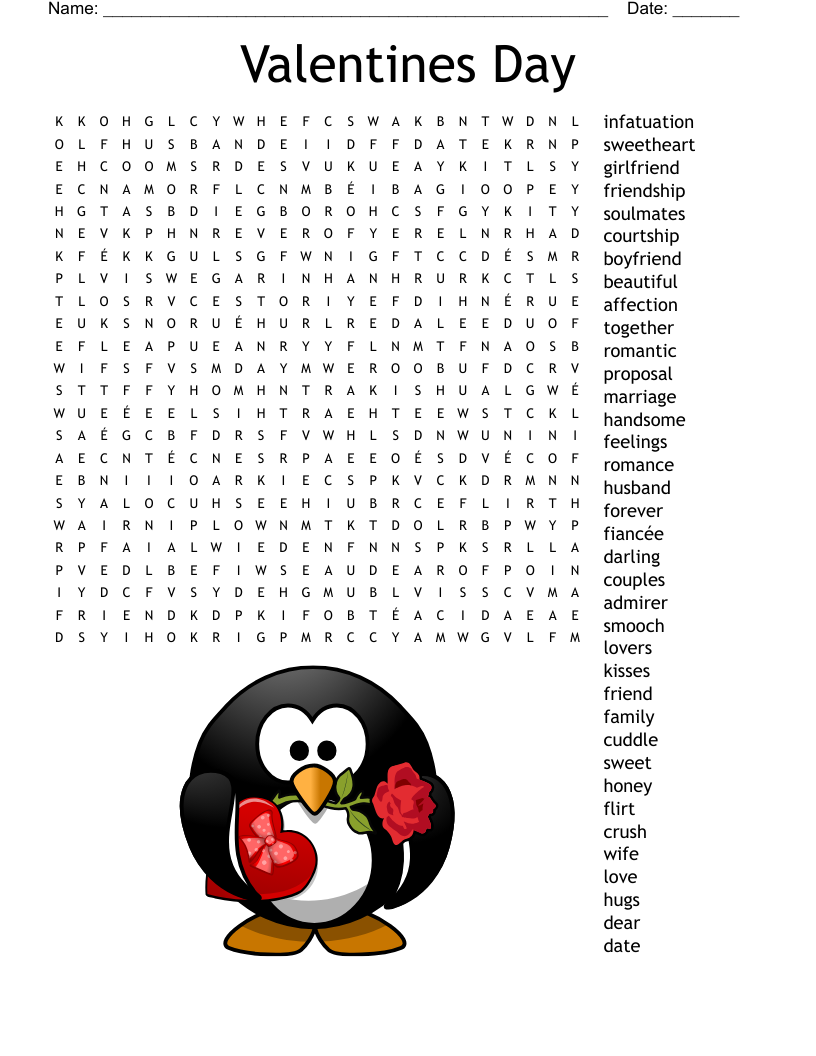 Valentines Day Word Search