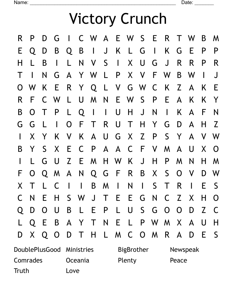 Victory Crunch Word Search