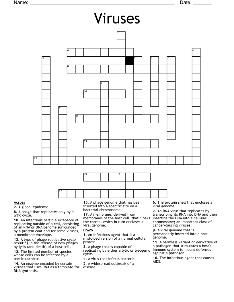 Viruses  Crossword