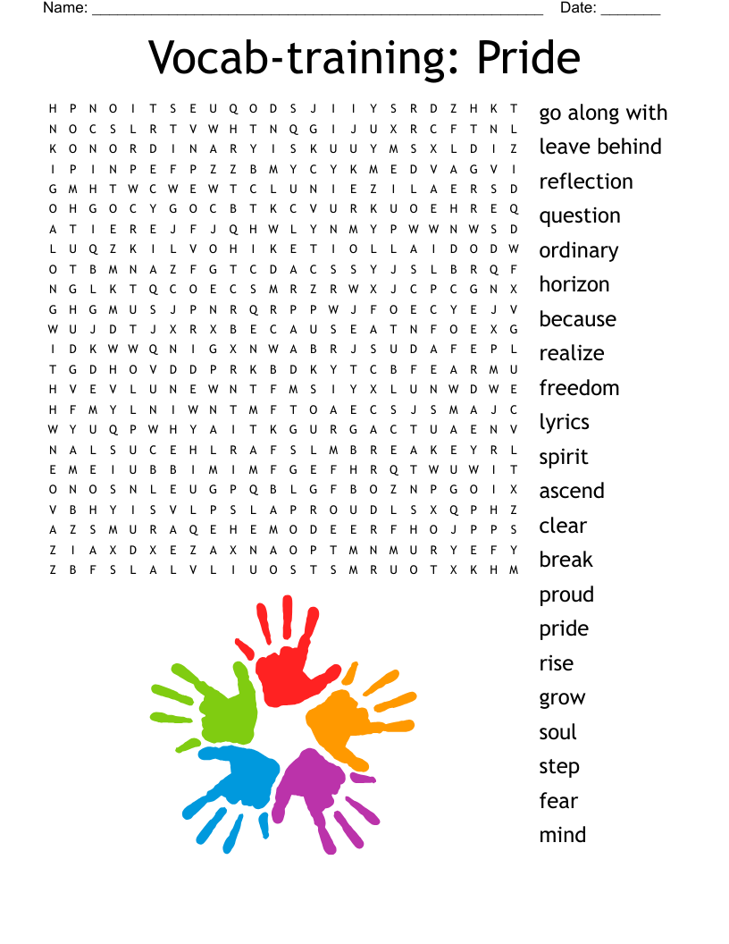 Vocab-training: Pride Word Search