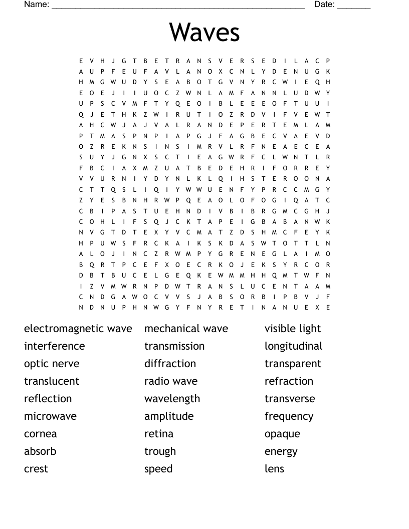 Waves Word Search