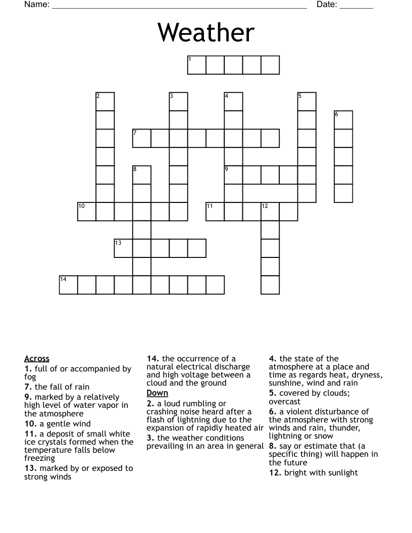 Weather Crossword