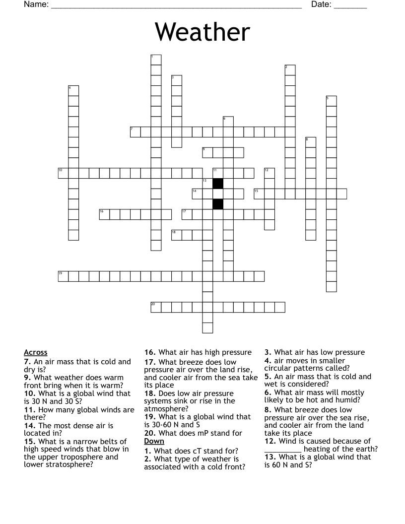 Weather Crossword