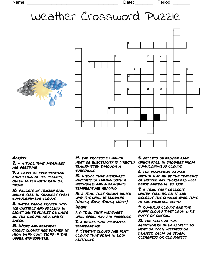 Weather Crossword Puzzle 