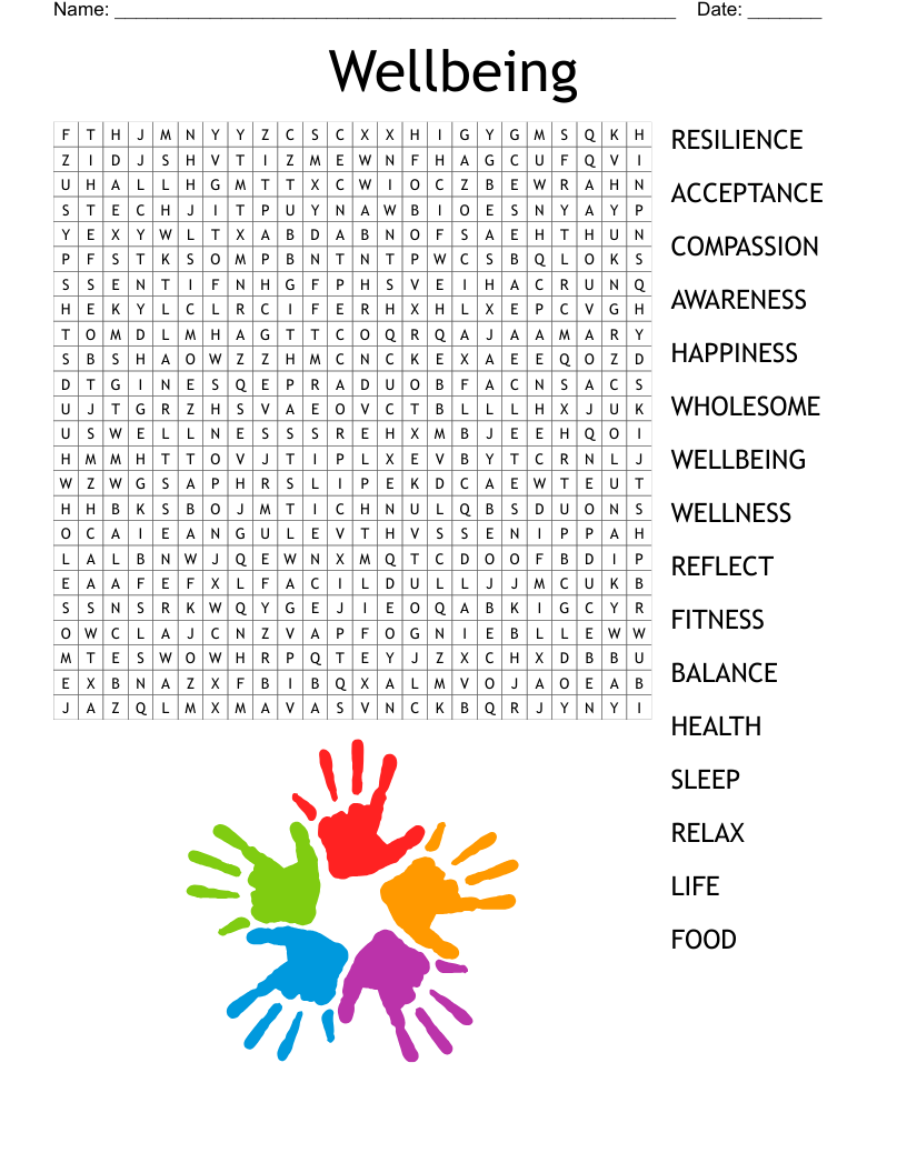 Wellbeing Word Search