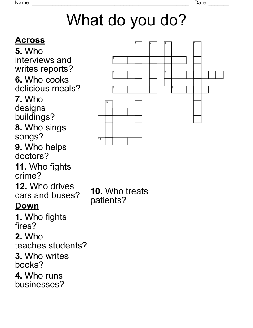 What do you do? Crossword