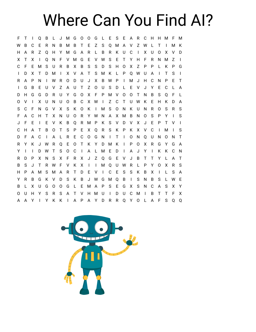 Where Can You Find AI? Word Search