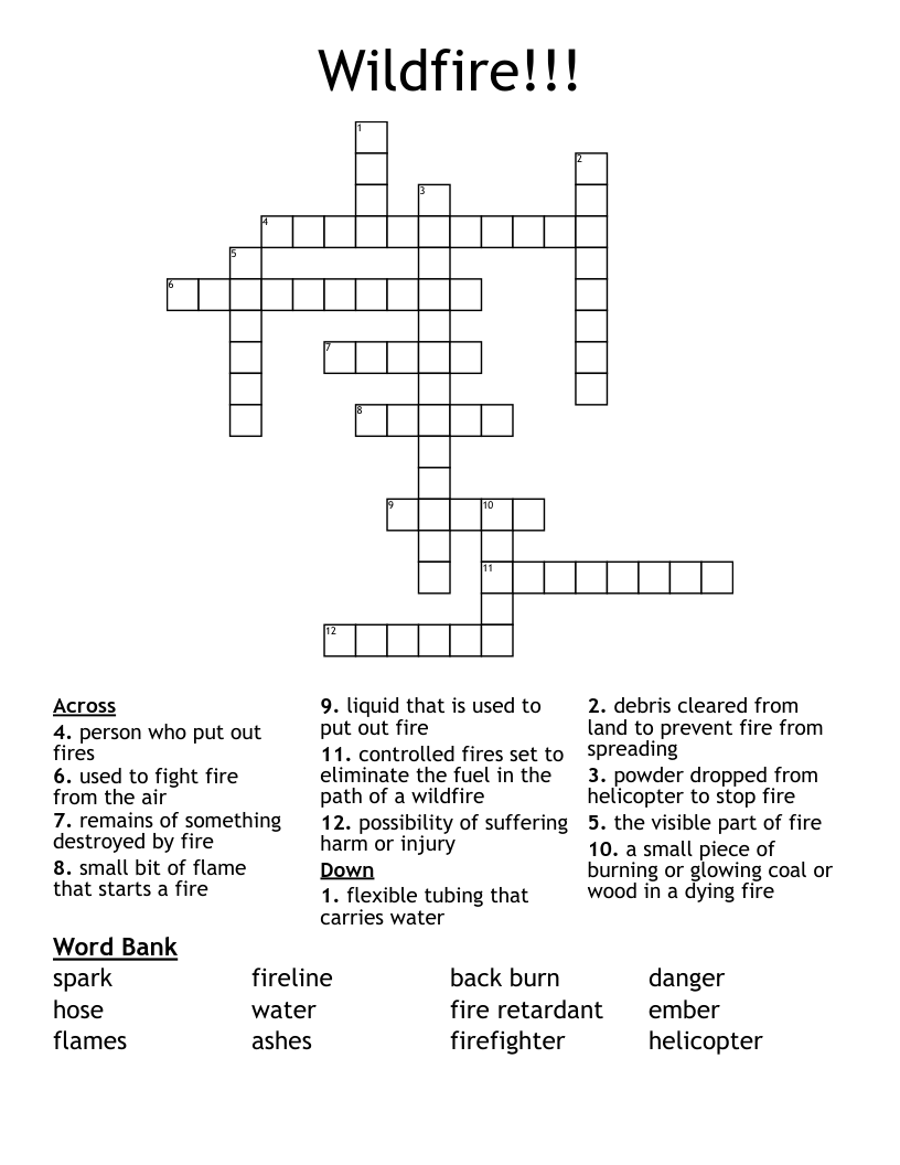 Wildfire!!! Crossword