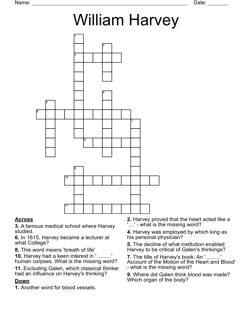 William Harvey Crossword
