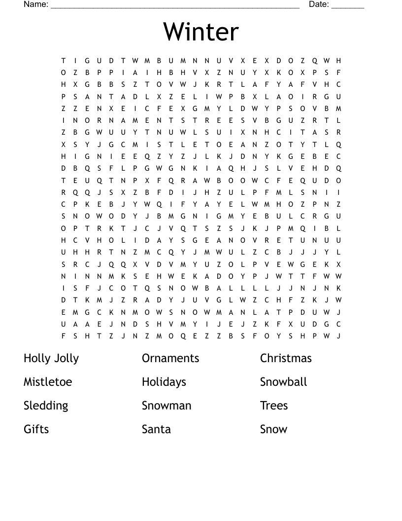 Winter Word Search