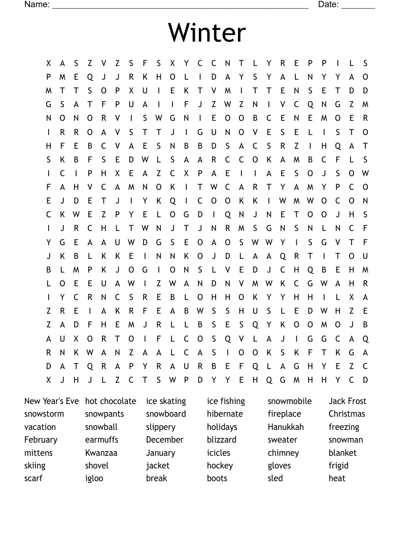 Winter Word Search