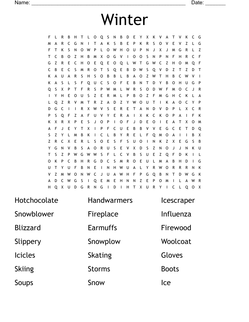 Winter Word Search
