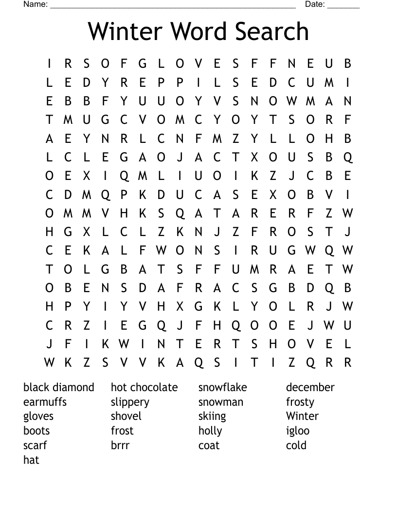 Winter Word Search