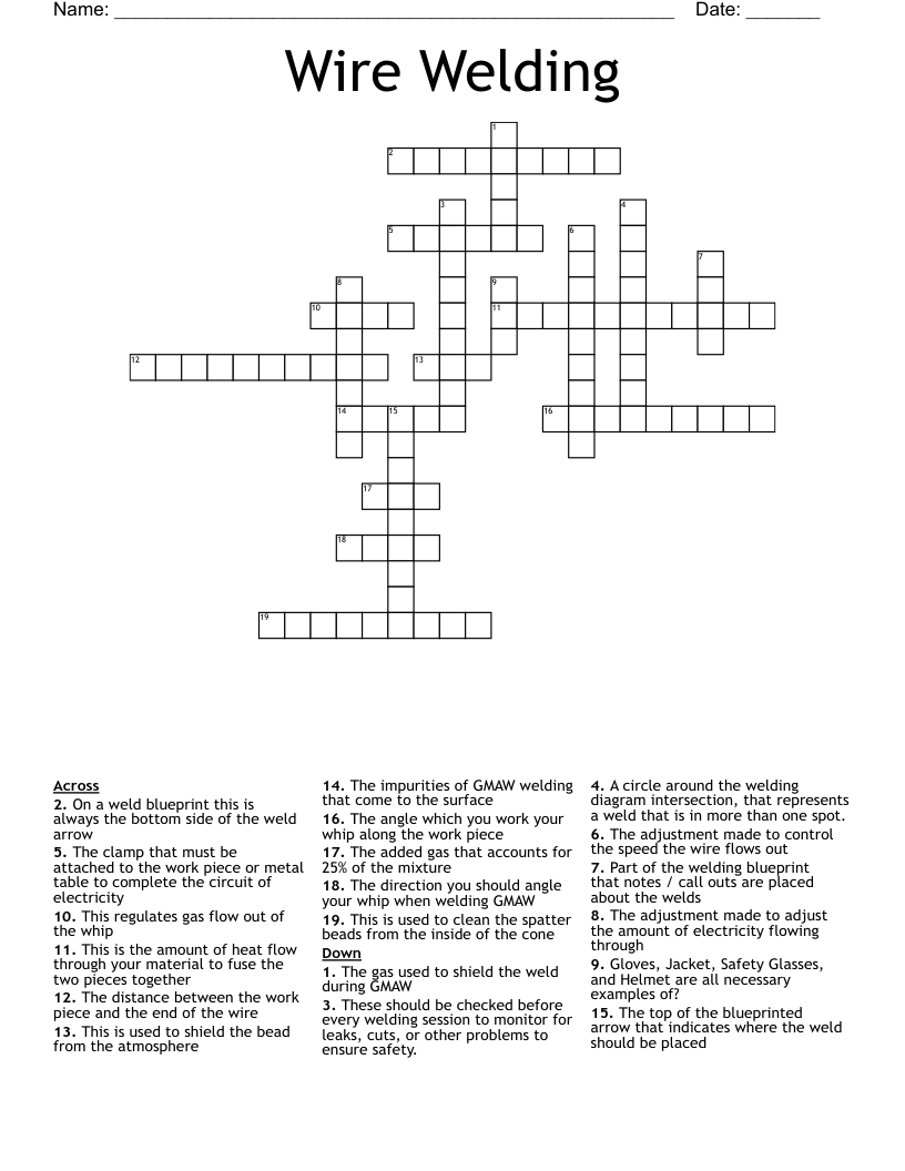 Wire Welding Crossword