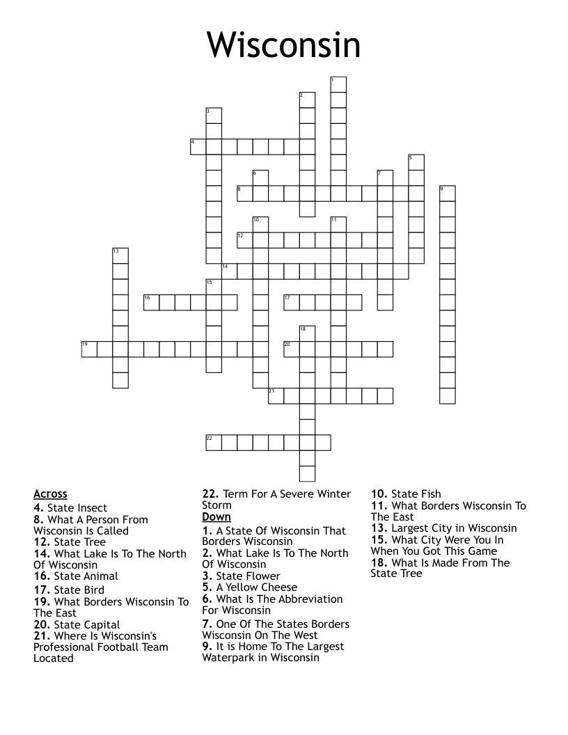 Wisconsin Crossword