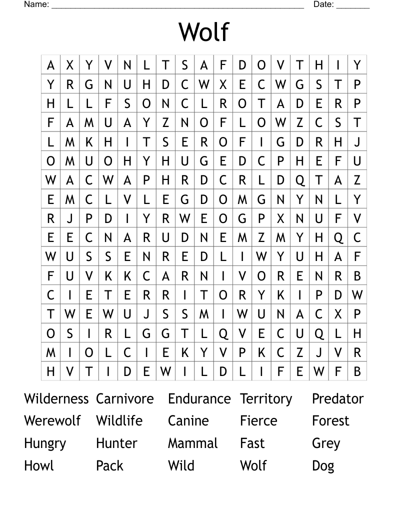 Wolf Word Search