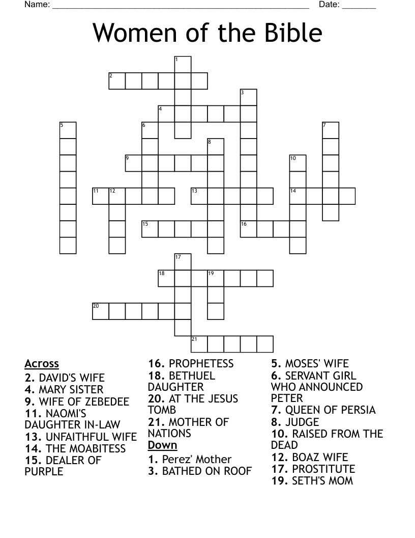Women of the Bible Crossword