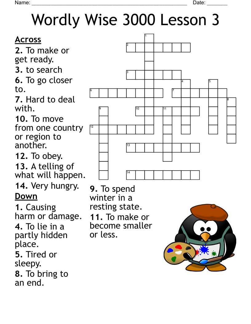 Wordly Wise 3000 Lesson 3 Crossword