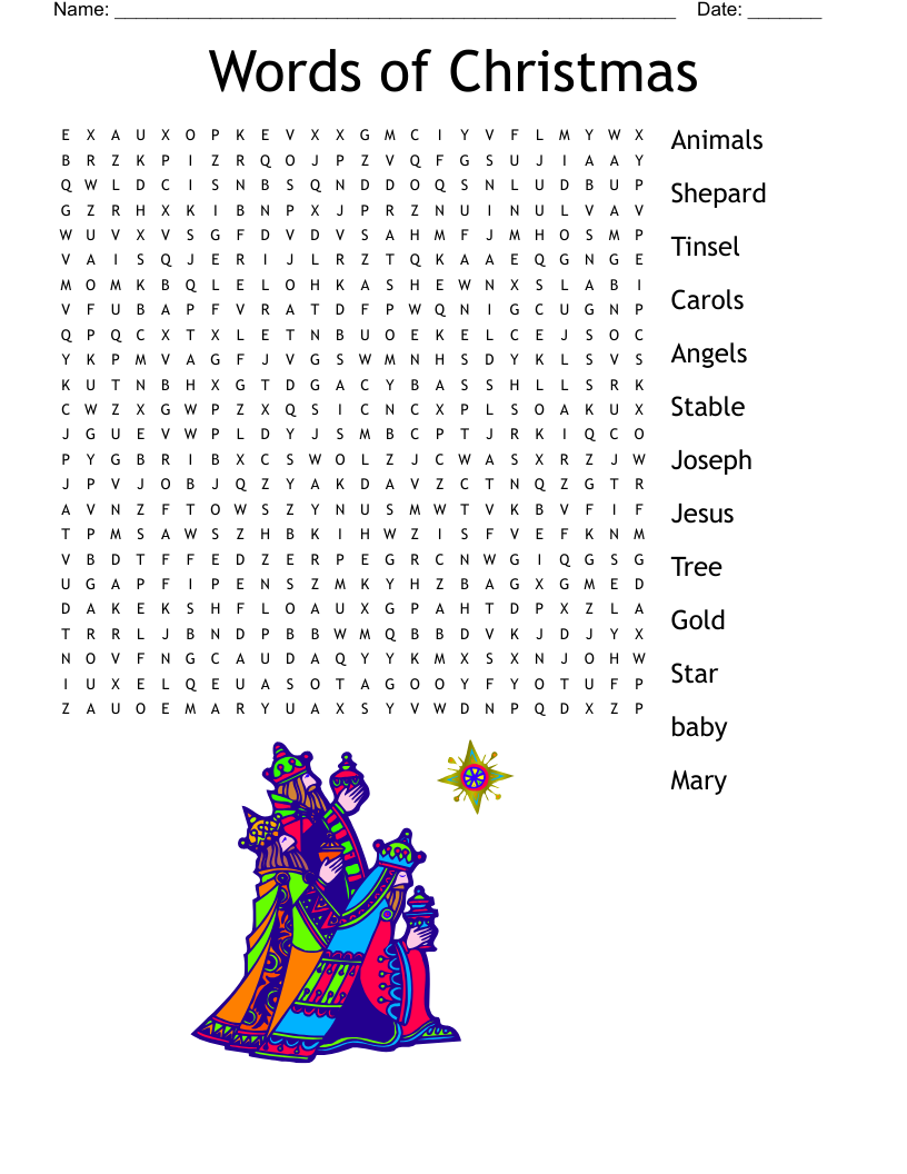 Words of Christmas  Word Search
