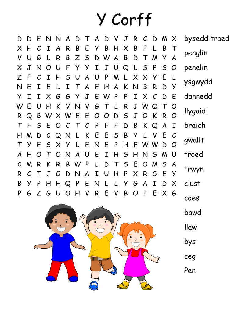 Y Corff Word Search