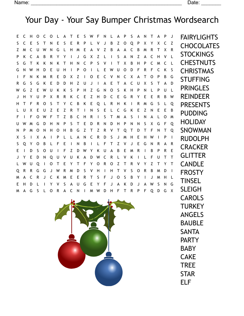 Your Day - Your Say Bumper Christmas Wordsearch