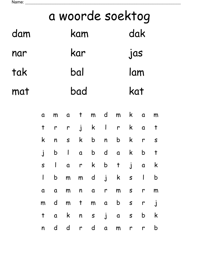 a woorde soektog Word Search