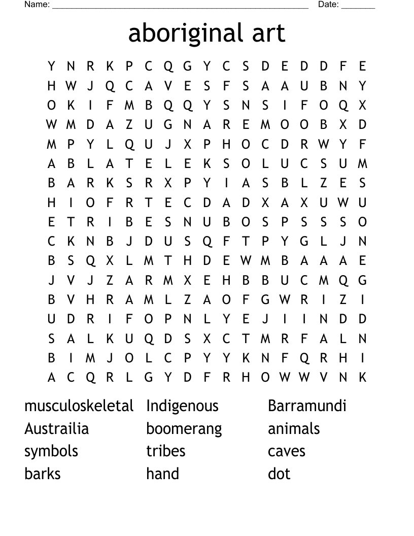 aboriginal art Word Search