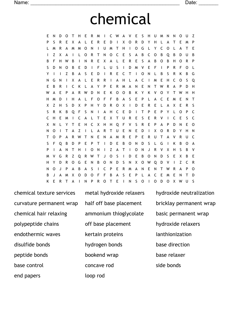 chemical Word Search