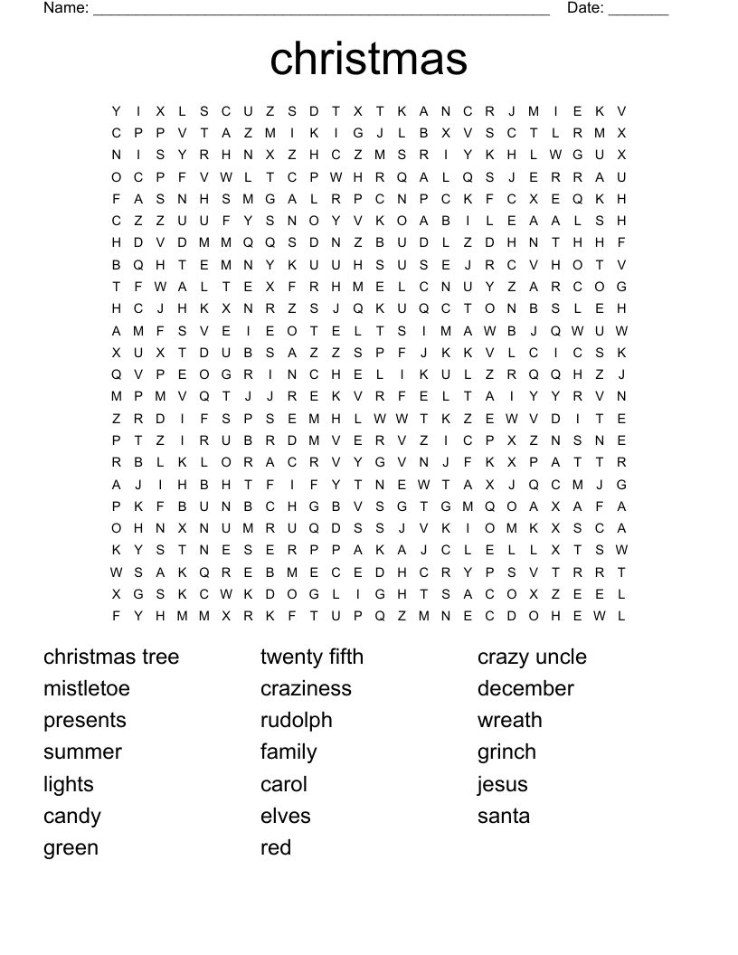 christmas Word Search