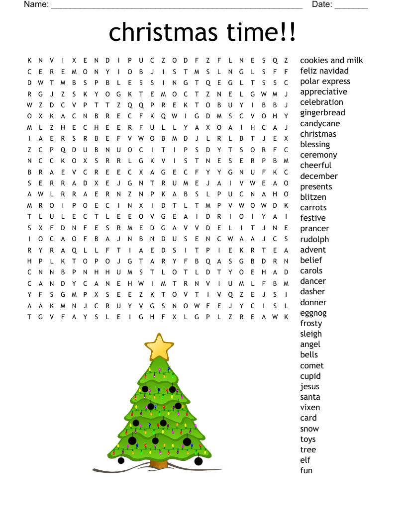 christmas time!! Word Search