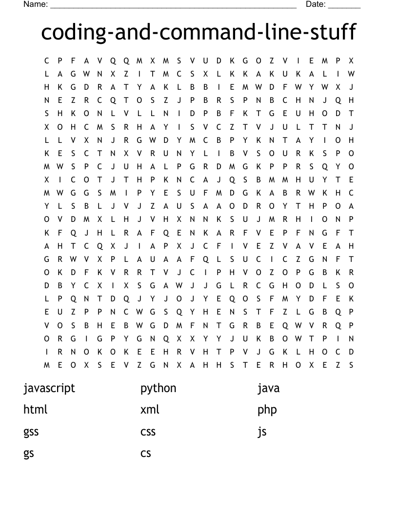 coding-and-command-line-stuff Word Search