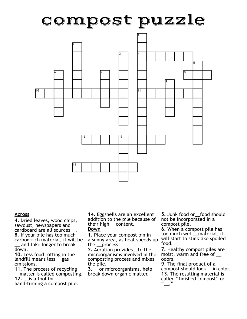 compost puzzle Crossword