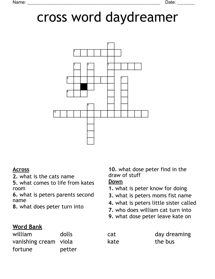 cross word daydreamer