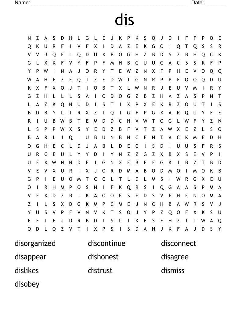 dis Word Search