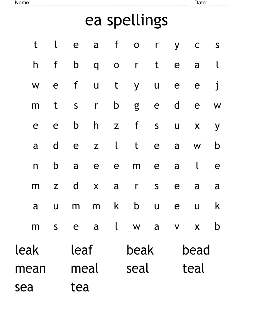 ea spellings Word Search