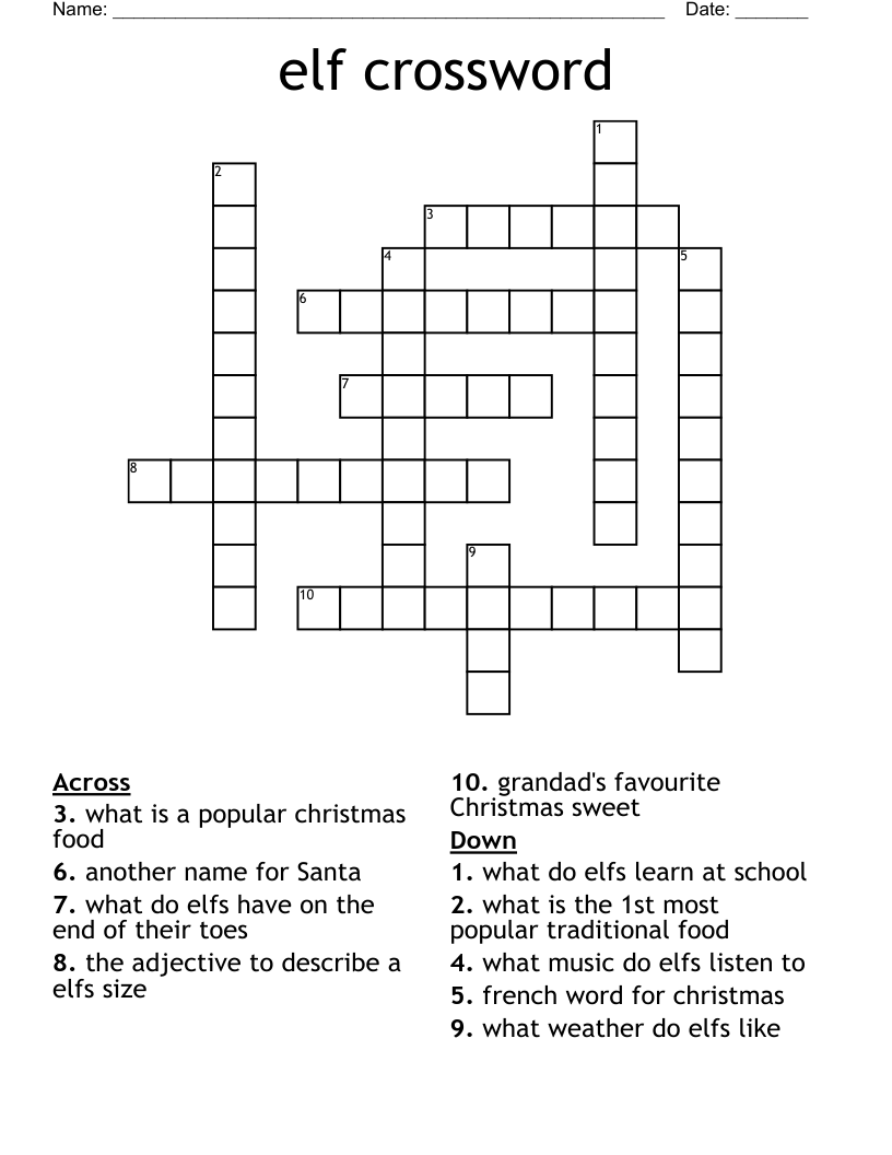 elf crossword