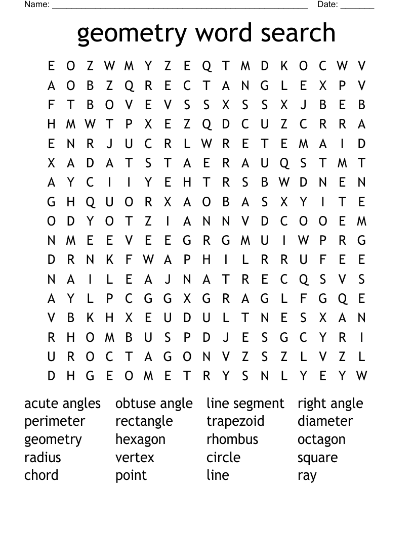 geometry word search