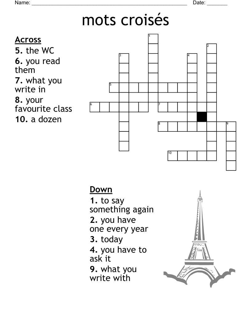 mots croisés Crossword
