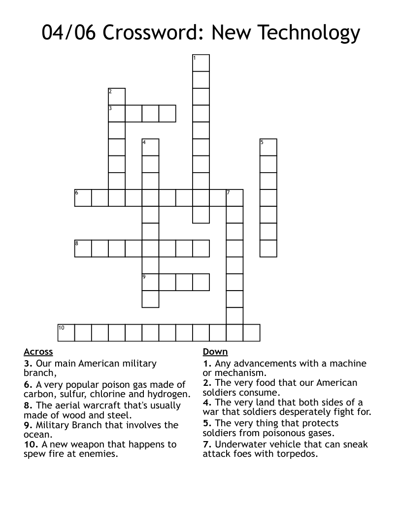 04/06 Crossword: New Technology