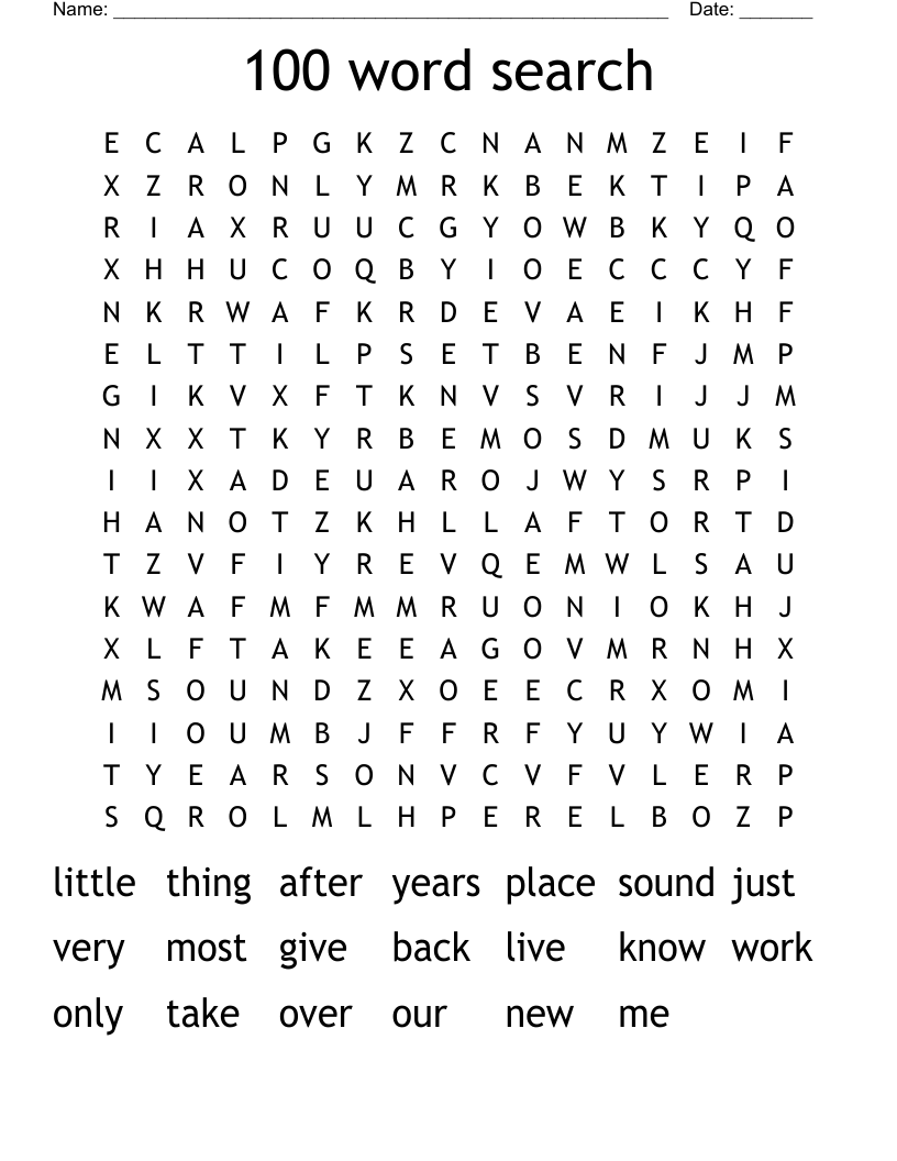 100 word search
